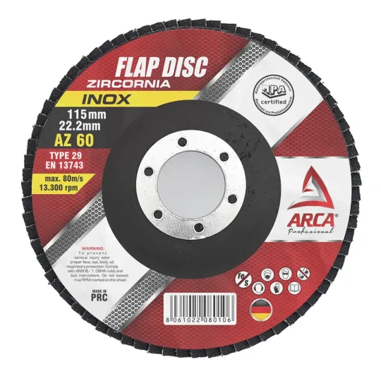 Disco Flap Zirconio Inox 115mm AZ60 Arca