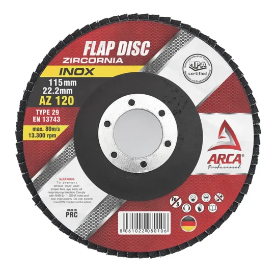 Disco Flap Zirconio Inox 115mm AZ120 Arca