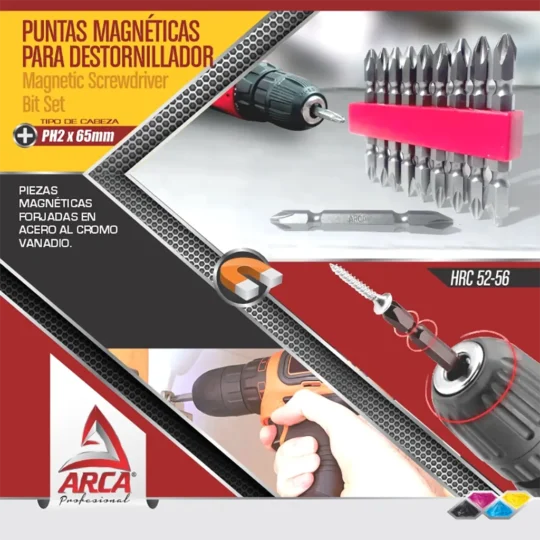 Set de Destornilladores Magnéticos Por 10 Ph2 X 65 mm Arca